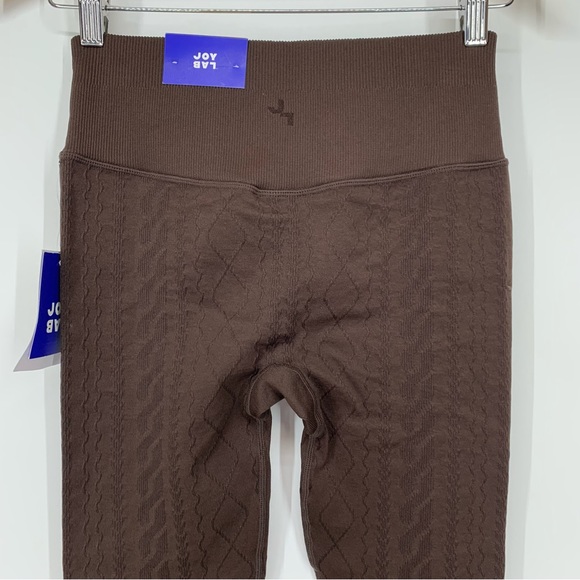 Joylab Solid Color Fudge Brown High Rise Textured Pattern Leggings New Nwt Sz S - Picture 6 of 15